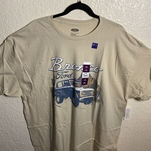 Ford Bronco Graphic Tee - Cream with Blue Print